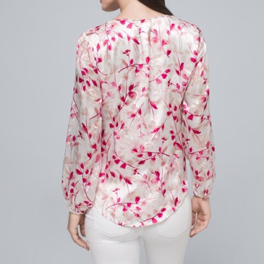 NEW WHBM Silk Floral Blouse - Picture 3 of 6
